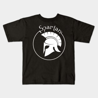 Spartan circle logo white Kids T-Shirt